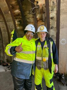 Underground Mine Manager and Dr Comfort Asokoro-Ogaji in the United Kingdom.