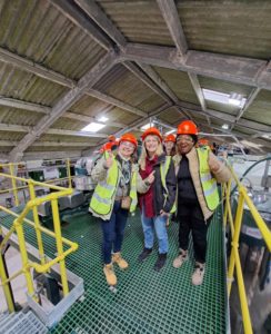 Aymone Schendel, of WIMUK, Dr Comfort Asokoro-Ogaji of Women in Mining Africa (WiM-Africa) and others during a tour at selected mineral processing facilities in the United Kingdom.