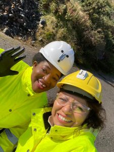 Pilar Meza from Chile and Dr Comfort Asokoro-Ogaji ED Women in Mining Africa (WiM-Africa) during a tour at selected mineral processing facilities in the United Kingdom