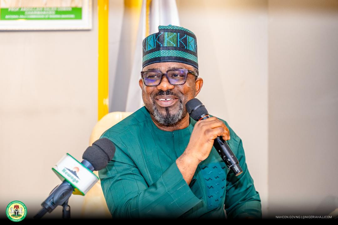 NAHCON official speaking at the launch of the cashless BTA system for pilgrimage.