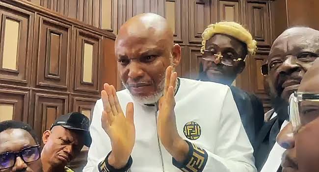 Judge moves Nnamdi Kanu’s case to chief judge for reassignment in IPOB legal matter.